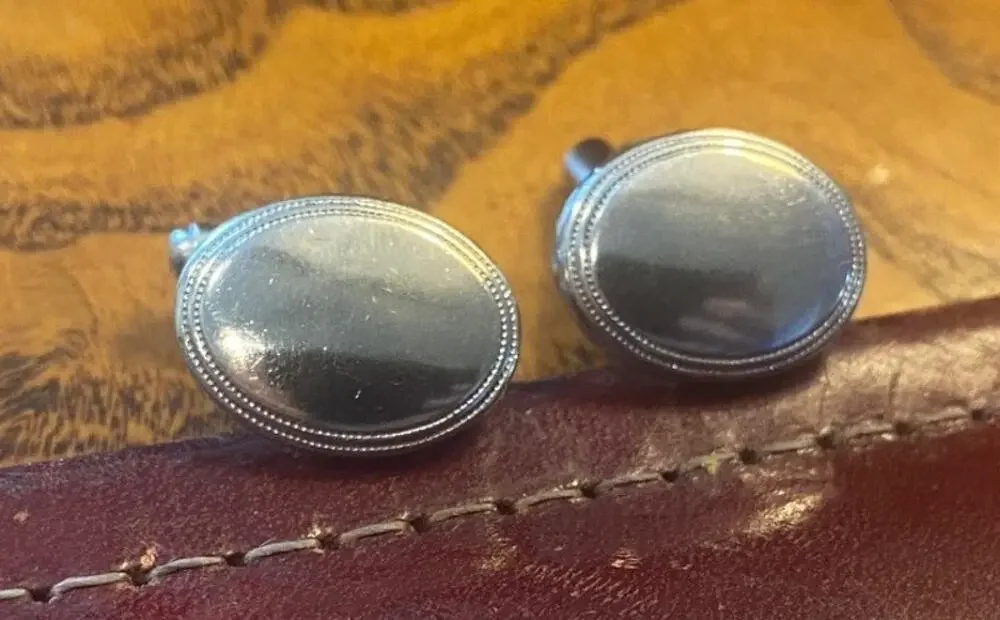 VTG Silver Tone Cufflinks, Great Design for Monogram